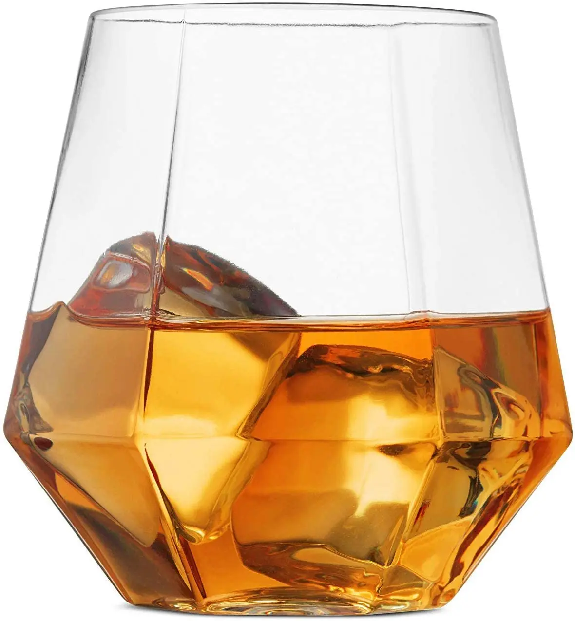 120 pack 12 oz Diamond Whiskey Glasses Gold silver clear Banded Cocktail Drinkware for Rum,  WineTumblers for christmas