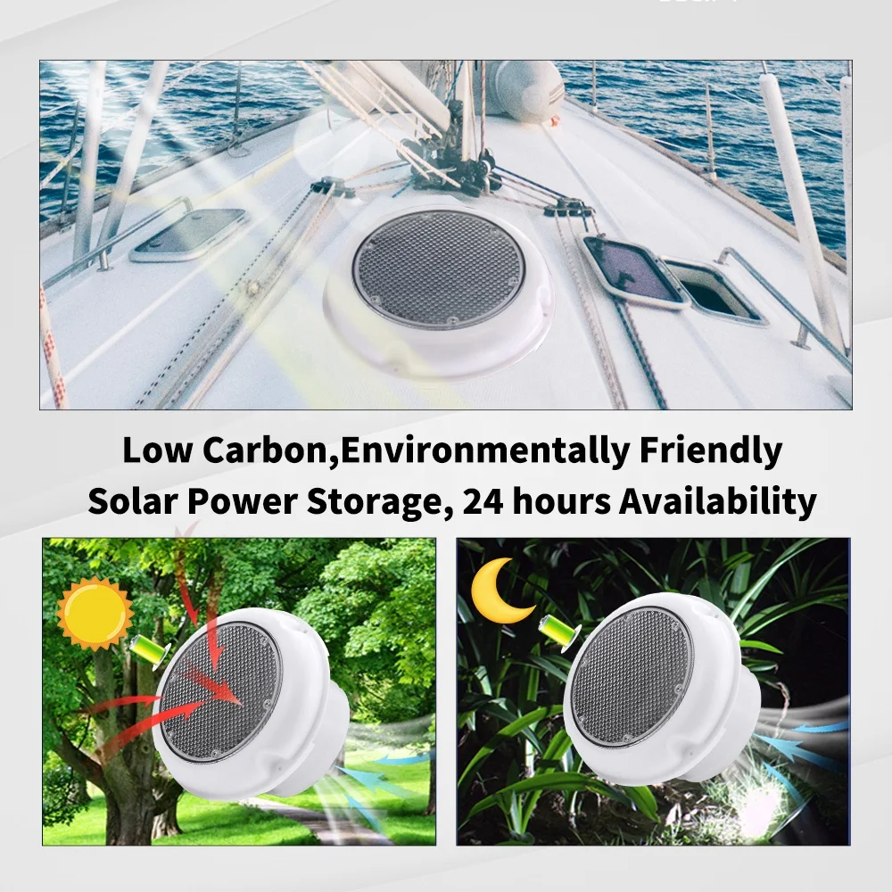 Solar Power System Marine Boat Vent Rechargeable Battery Ventilation Fans for  RV Greenhouse Container Truck