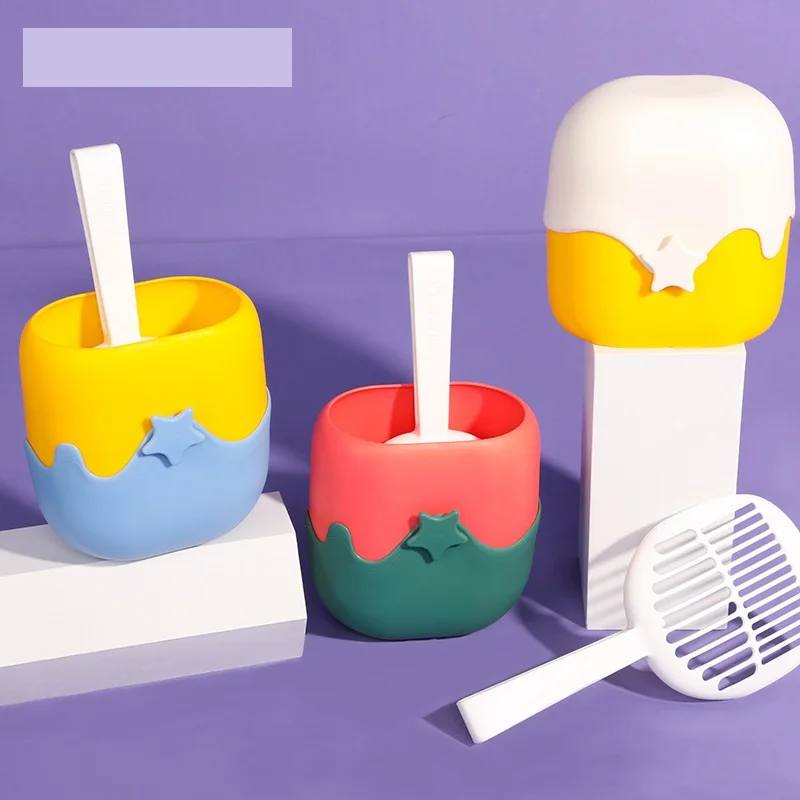 Cat litter shovel ice cream shape feces shoveling kit cat toilet pet cleaning supplies