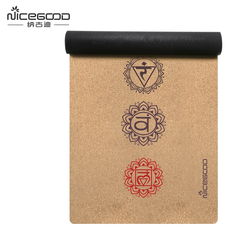 manufacturer wholesale eco friendly custom print logo natural rubber yoga mat organic non slip natural cork rubber yoga mat