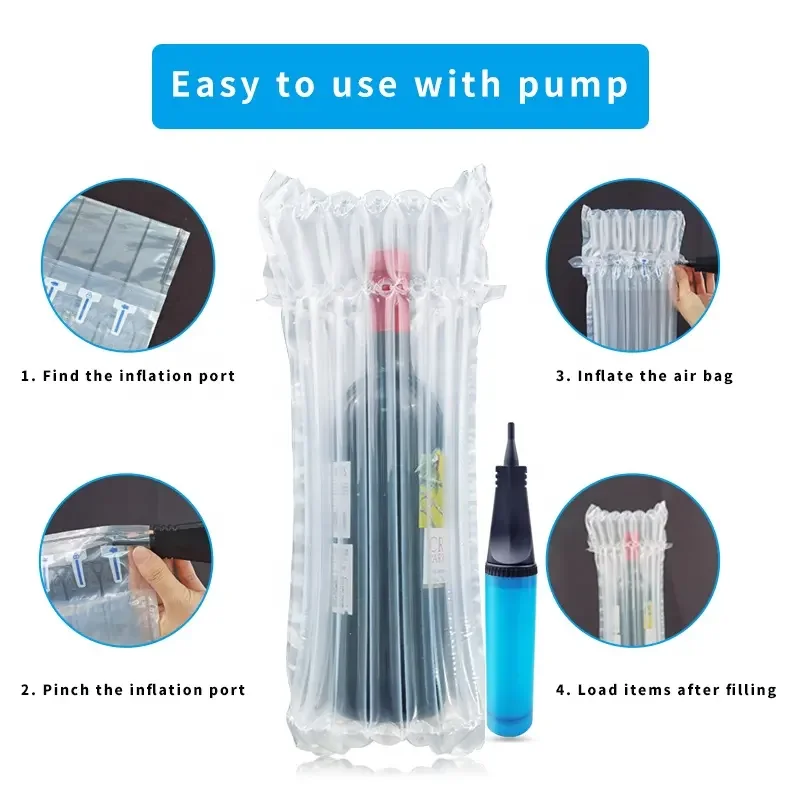 Secured Inflatable Packs Made of Durable Films Air Bag Air Bubble Bottle Protector