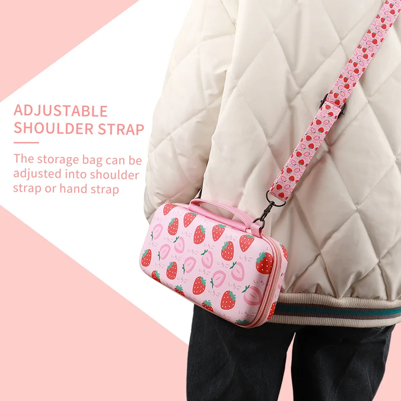 Портативная сумка для хранения в виде клубники из ЭВА для консоли Nintendo Switch, чехол для игровых аксессуаров Nintendo Switch NS