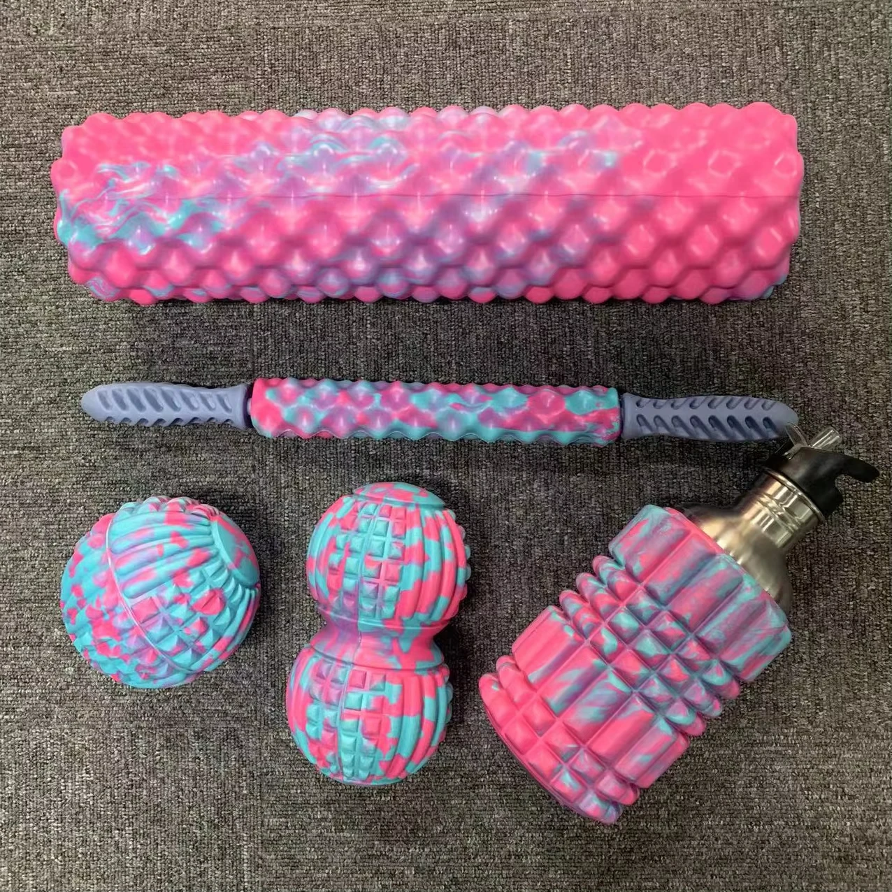 CHENGHONG 5 in 1 Home Gym Muscle relaxation EVA Accessories Massage Roller Sets Peanut Massage Ball yoga Foam Roller Set