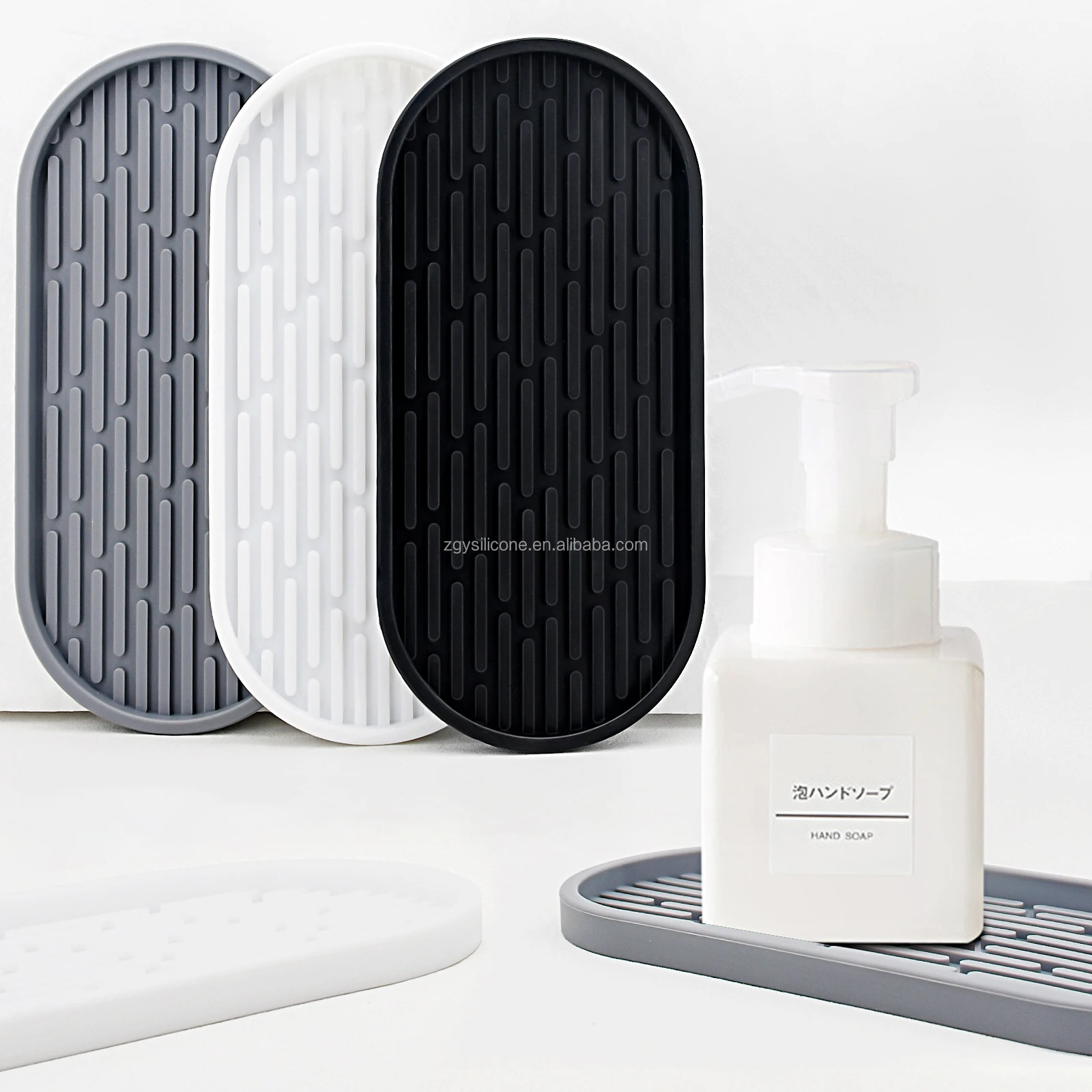 Reusable Multifunctional Holder Sponge Dispenser Mat Sink Saver Bathroom Draining Silicone Tray For Soap