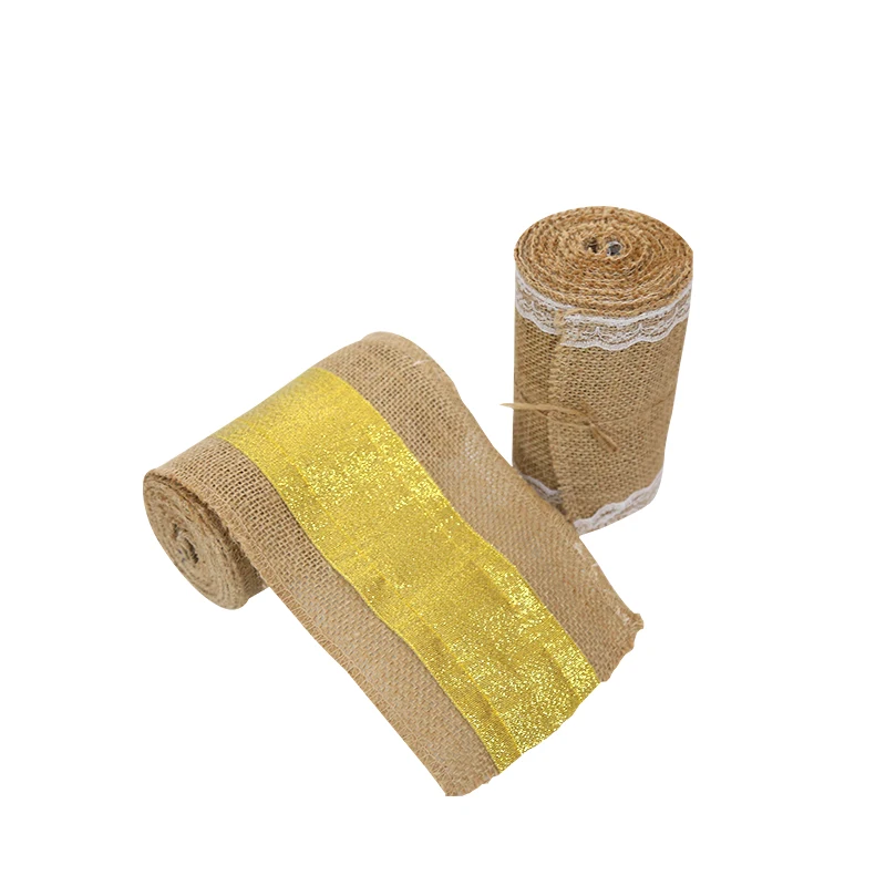 Оптовая продажа Высококачественная подарочная упаковка джутовая лента «сделай сам»