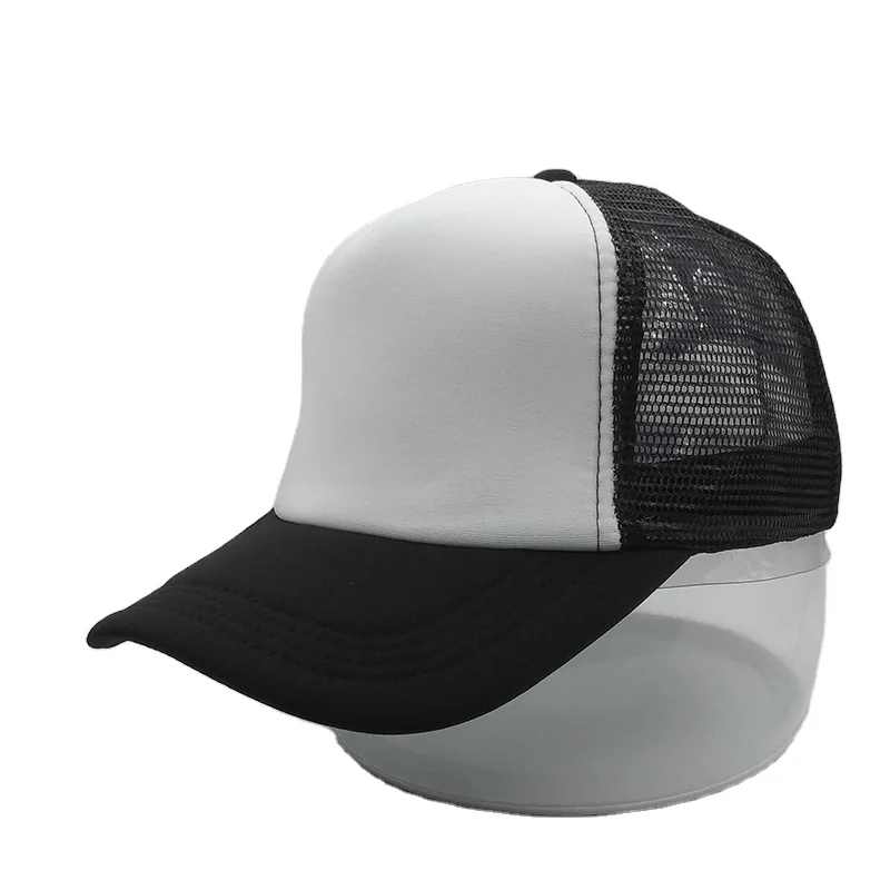 High quality Black  white  trucker mesh cap custom trucker cap
