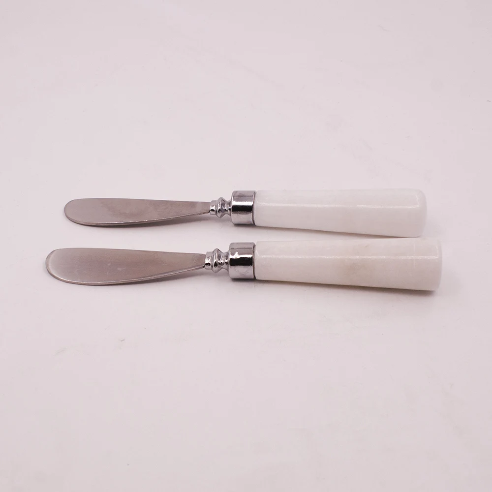 
Marble handle stainless steel bread butter spreader dessert knife 