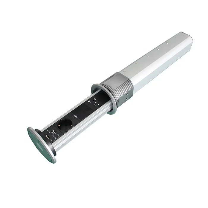 Desktop Pop up PDU strip with 1 x Schuko socket and 2 x USB port