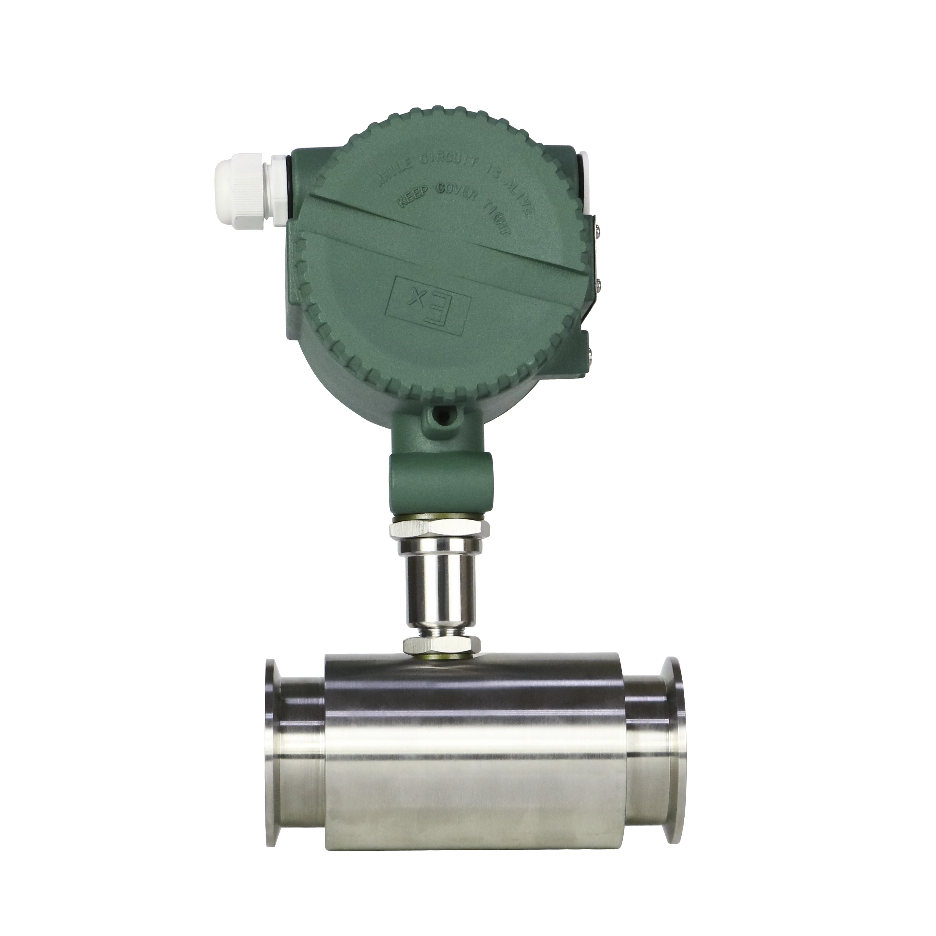 SS304 SS316  Liquid water Sanitary Milk Beer base oil Olive Tri-clamp Turbine Flowmeter DN40 1.5' turbine Flow meter