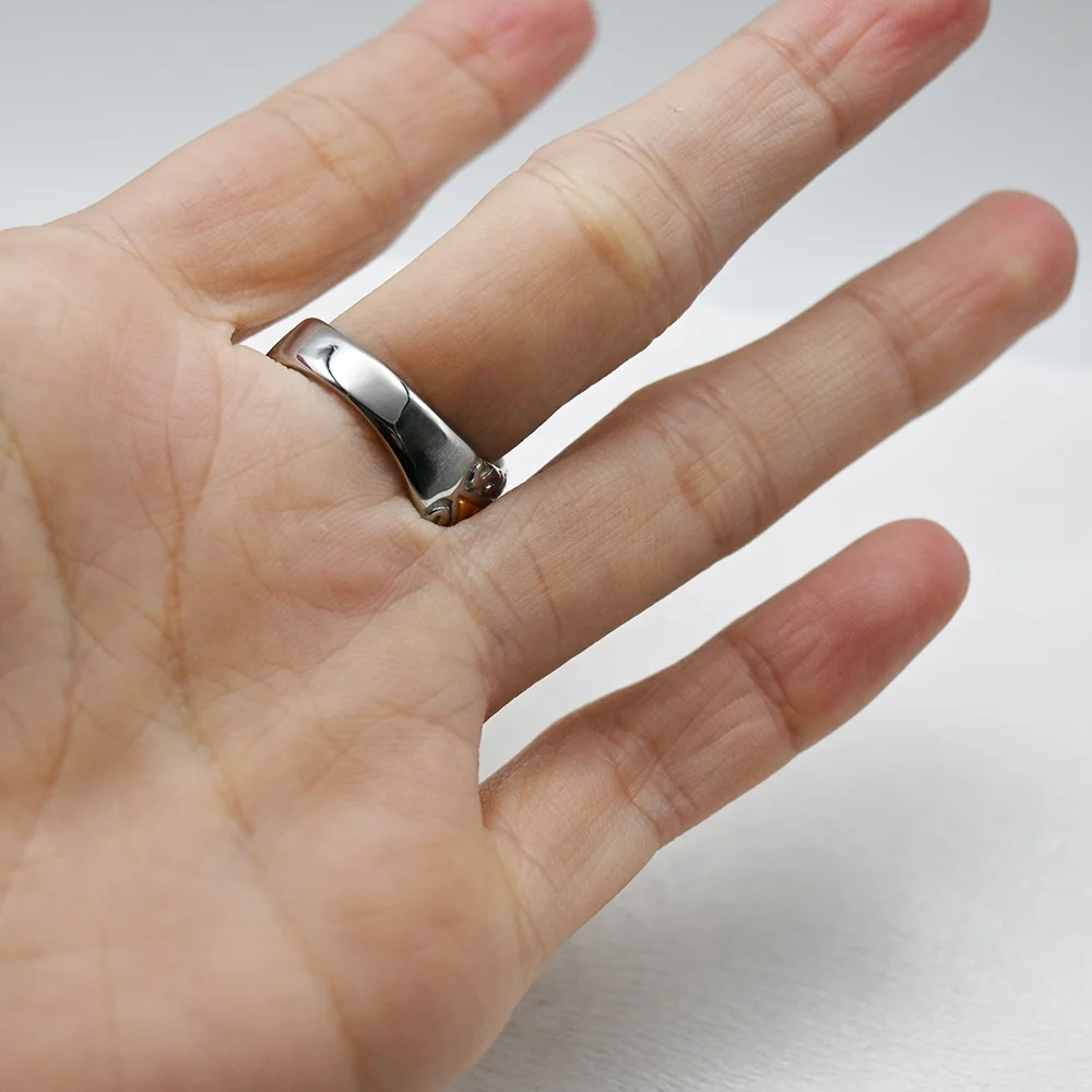 Customize Fashion Onyx Stone Luxury Men Ring Stainless Steel Jewelry Men Art Design Jewelry Rings