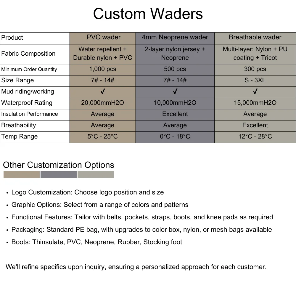 Professional Adult Plus Size Stockingfoot Chest Waders OEM Support Fishing Wader for Men