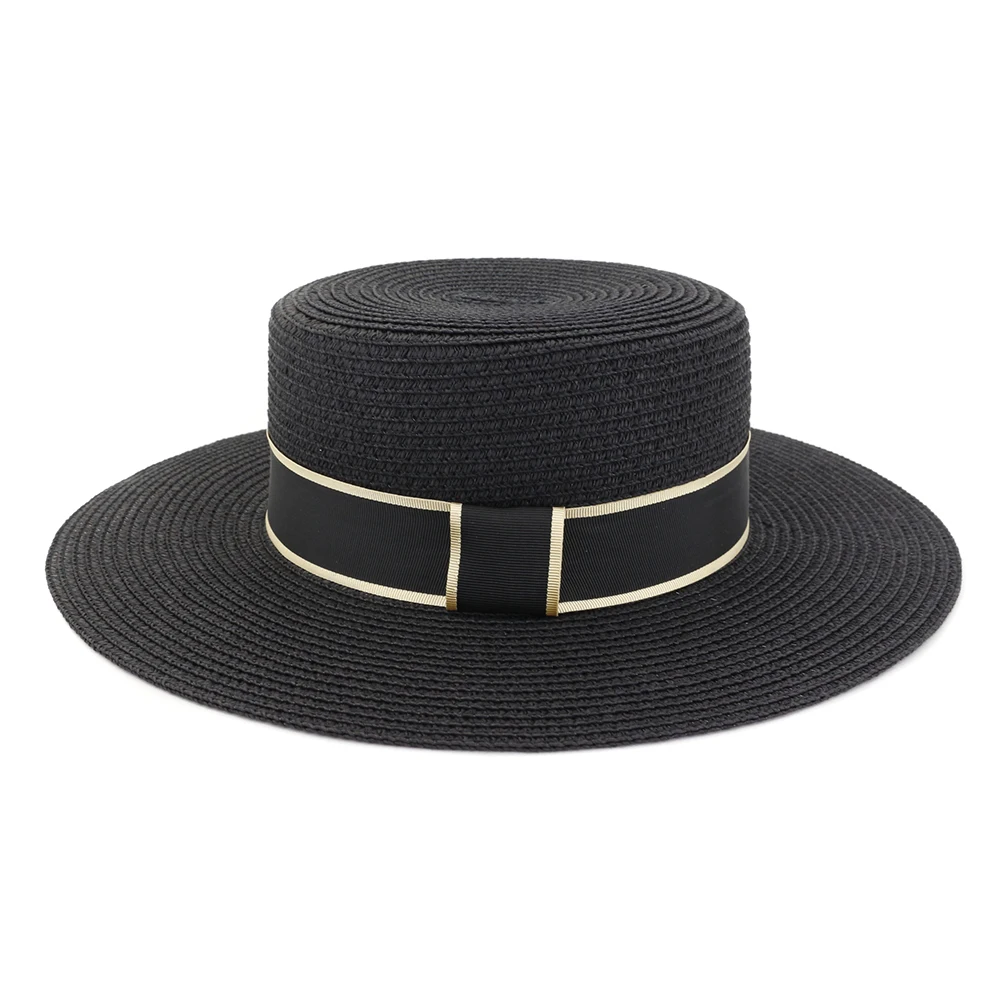 Flat Top Hats Fashionable Women Straw Hats Sun Outside Beach