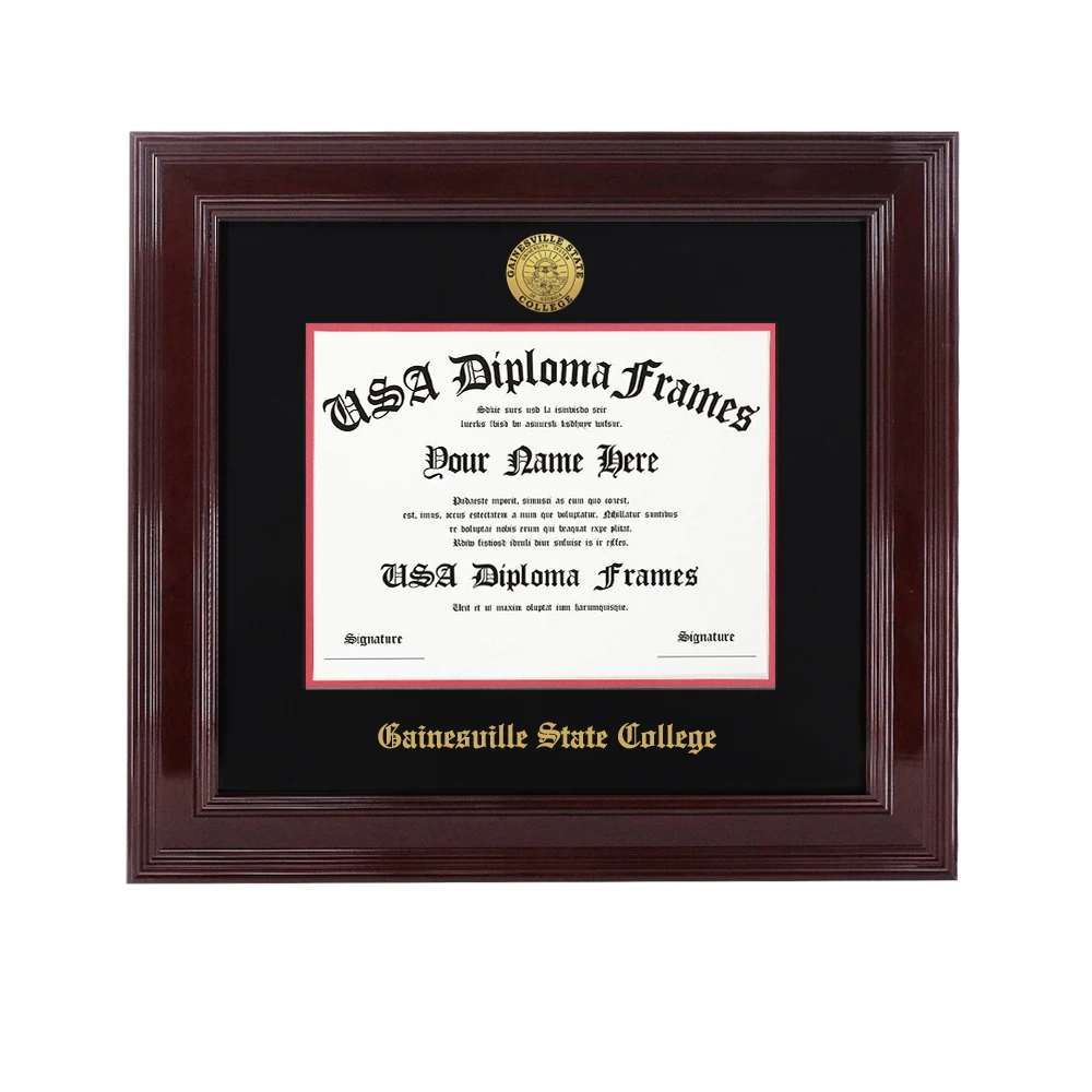 Customized Double matted Gainesville State College Documents Diploma Frames, 8.5x11 certificate