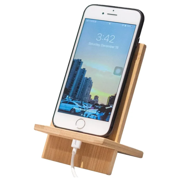 Detachable Portable Bamboo Phone Stand Custom Cheap Phone Holder