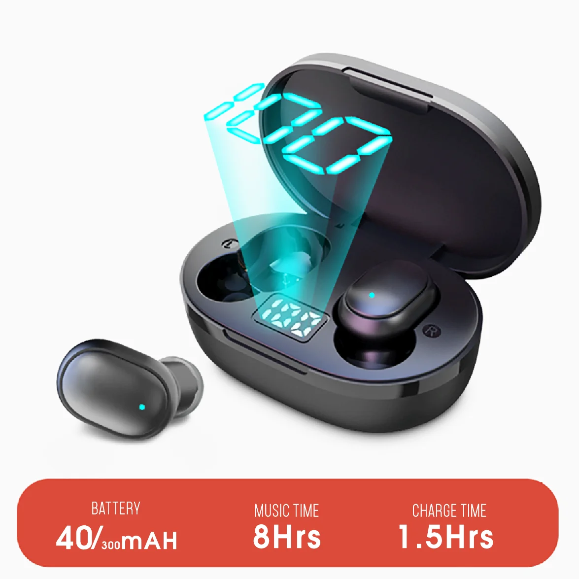 2021 Popular 40mAh HIFI Sound high quality e7s e6s TWS wireless earbuds mini headphones with led display