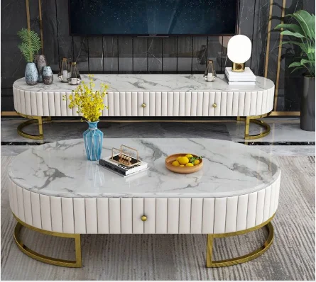 living room furniture stainless steel center table luxury coffee tables and TV stand modern home furniture