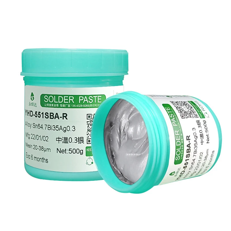 Lead-free No. 4 powder SMT residual transparent medium temperature 0.3 silver solder paste printer soldering flux mixer