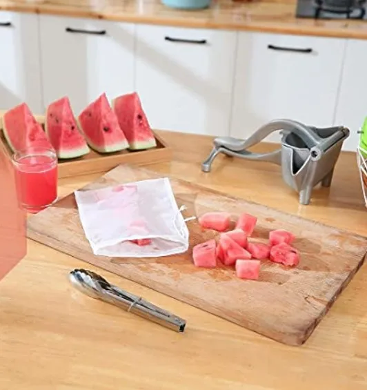 Juice Squeezer Manual Juicer - Handheld Aluminium Alloy Juice Extractor with Food Tong Filter Bags And Fruit Peeler-Great Citrus