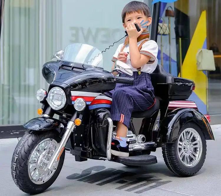 Well  Big Front And Wide Tires Police  Children Electric Toy Motorcycle