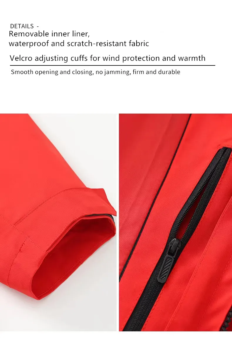 Waterproof Winter High-end Brand  Windbreaker Outdoor Work Sports Three-in-one Jackets Windproof Soft Shell Winter Jacket