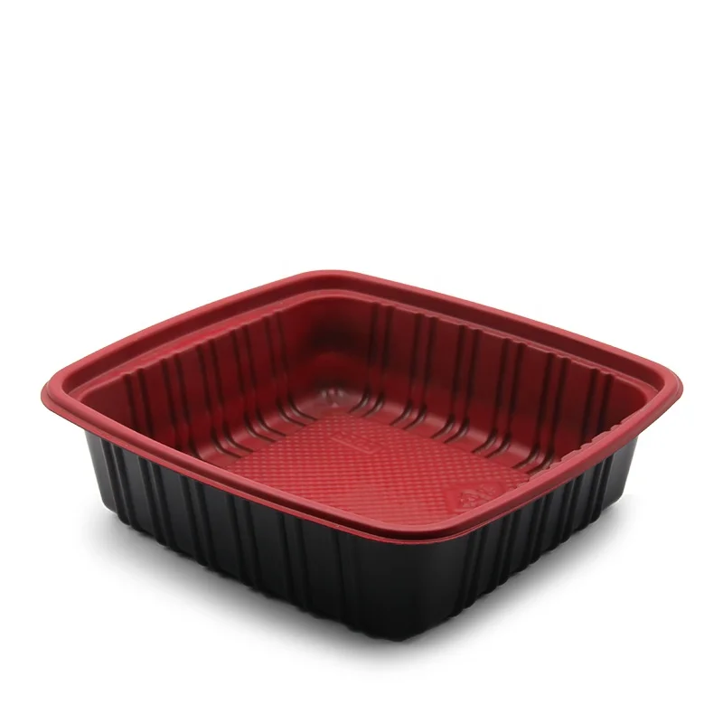 Hot selling BPA free PP Take Out microwavable Disposable plastic Black Red Meal Prep Bento Food Container