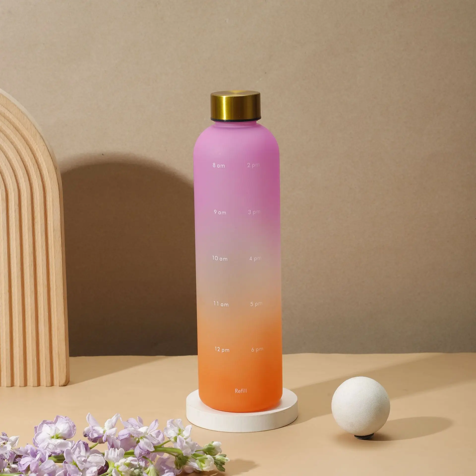 Outdoor Sports Water Bottle Plastic Reusable Water Bottle Color Frosted Drinking Water Plastic Bottle