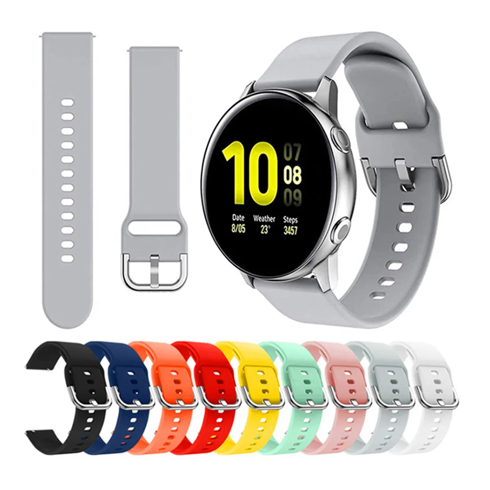  Ремешок для часов 20 мм 22 44 46 силиконовый браслет Samsung galaxy watch Active 2 gear