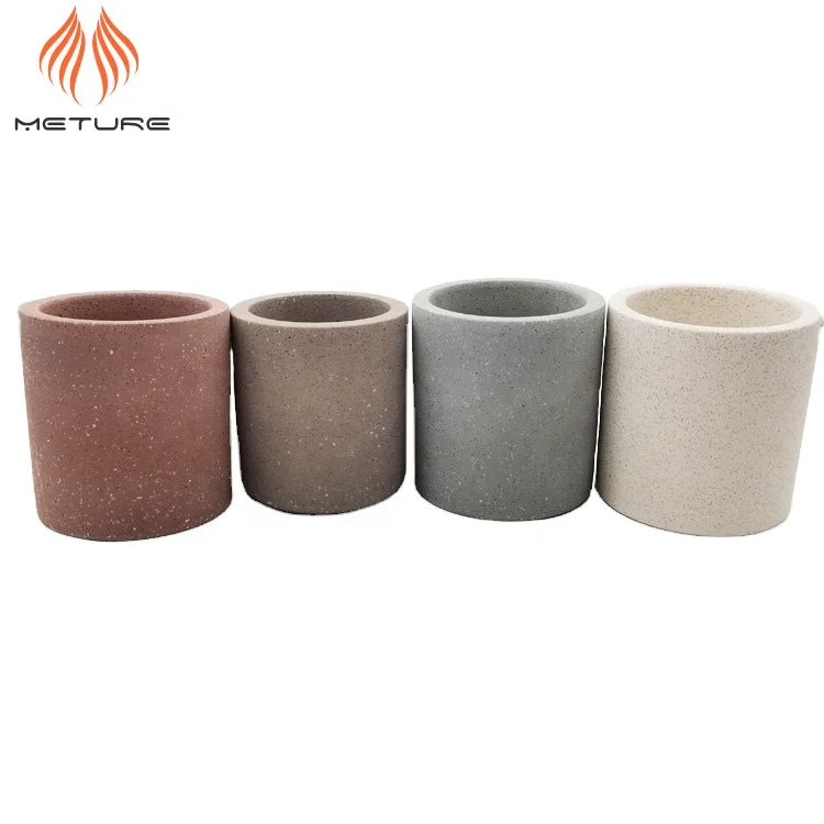 Various Red grey white terrazzo cement flower planters indoor