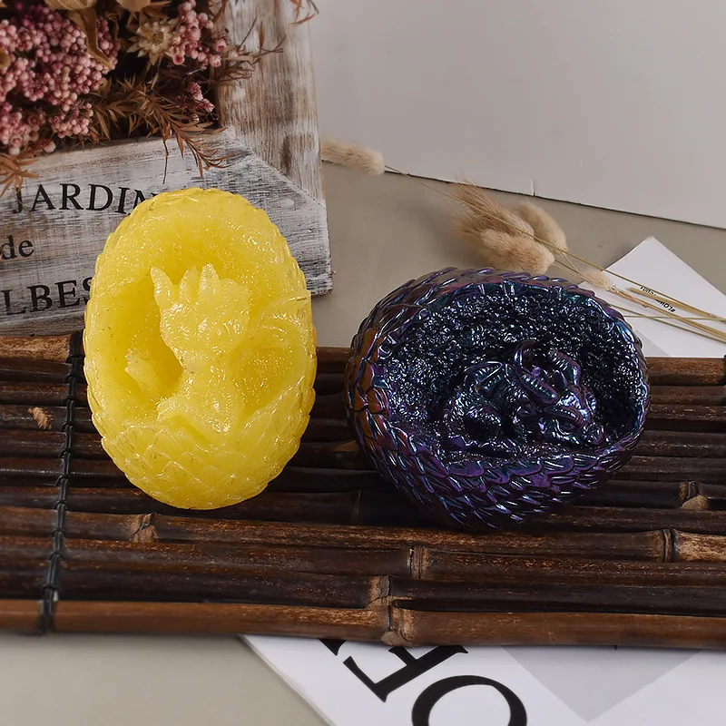 HY 3D Easter Dragon Egg Mold Silicone Dinosaur Mold for Resin Candle Home Decoration Molds