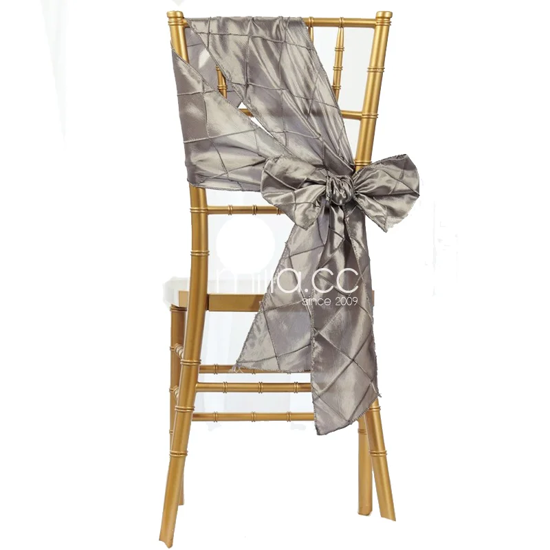 
Royal Blue Pintuck Taffeta Wedding Curly Willow Chair Sash Ribbon Bow Decoration 