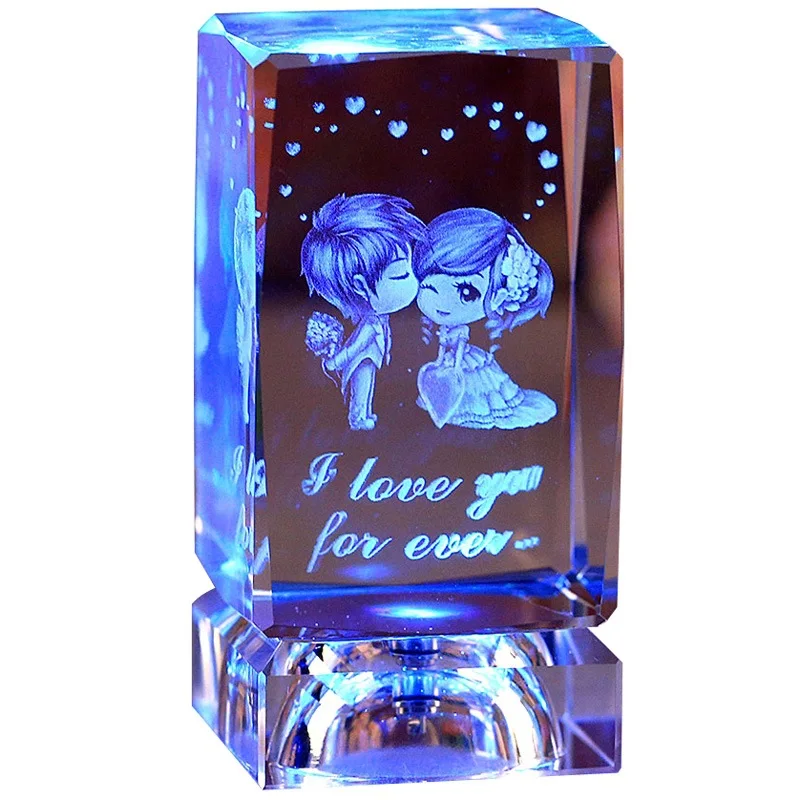 Honor Of Crystal Blank K9 Crystal Rose Laser Cube Crystal Wedding Gifts For Guests