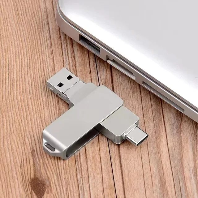 High quality Phone storage gift Brand New Usb C Flash Drive 8gb 16gb 32gb 64gb 128gb Metal Rotating Usb Flash Drive