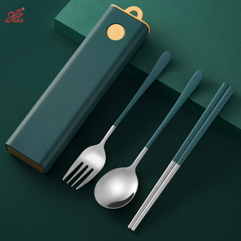 10% Off Hongda 304 18/10 Premium Quality Korean Picnic Dinnerware Camping Portable Flatware Travel Stainless Steel Cutlery Set