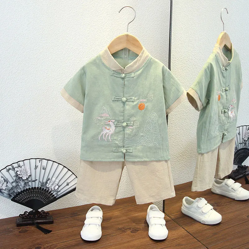 Chinese Traditional Clothing for Kids New Year Costumes Tang Suit Children Spring Festival Sets Factory