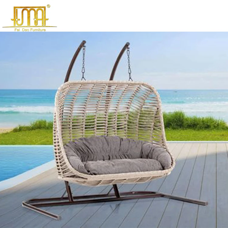 Garden Wicker Outdoor Furniture Double Size Hammock Hanging Swing Chair