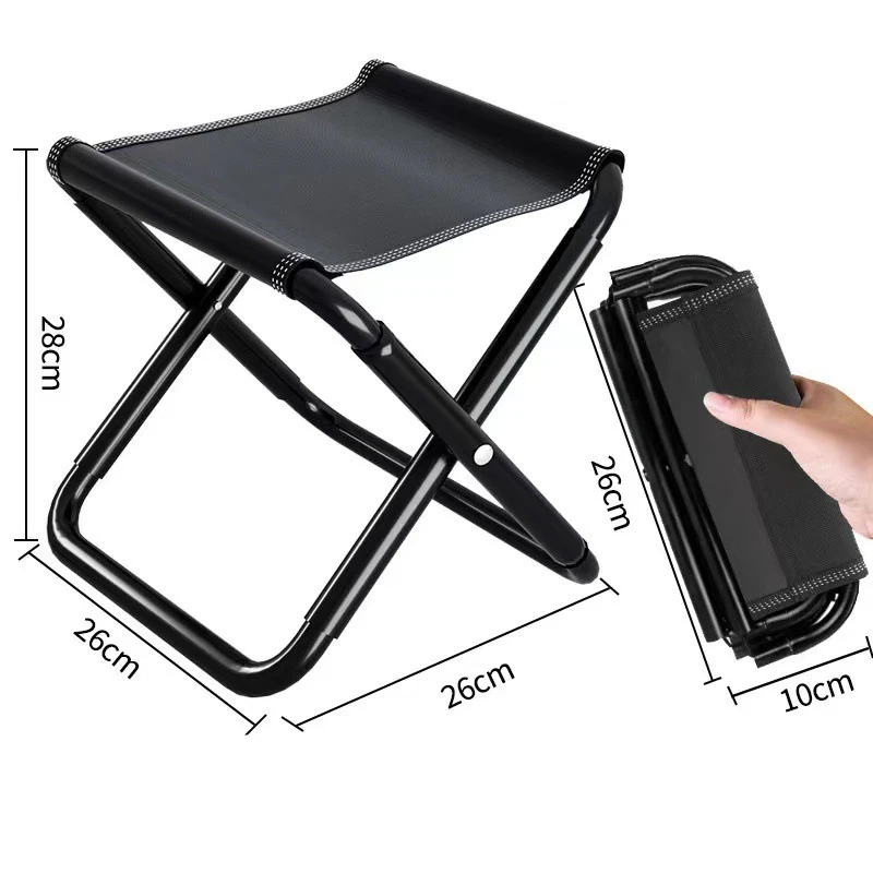 Outdoor Aluminum Alloy Folding Stool Mini Fishing Beach Stool Chair Barbecue Camping Portable Folding Chair
