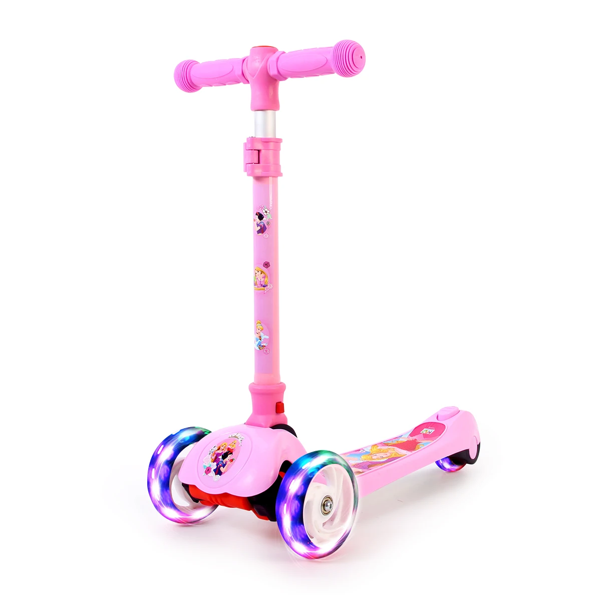 
Disney Princess Foldable Scooter LED Light Wheels Children Adjustable Kick Scooter For Kid 