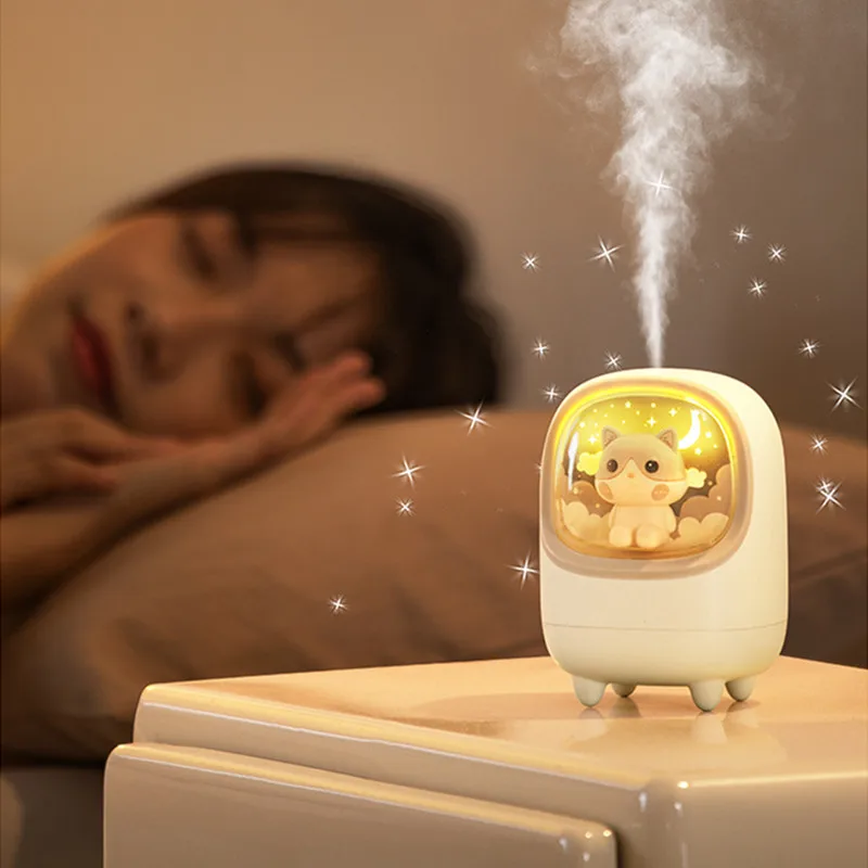Portable LED Light Office Car Mini Christmas Elk  Air Humidifier Home Room Baby Cartoon Cute Cool Mist USB Ultrasonic Humidifier