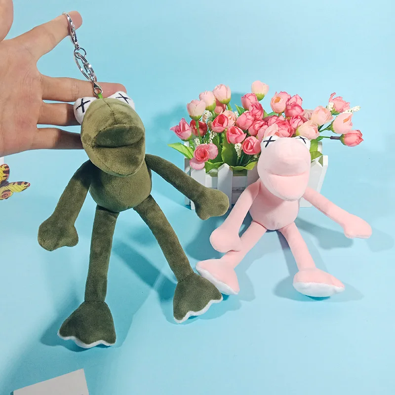 Plush Doll Frog Bell Keychain Cartoon Cute Fun Trend Pendant for Unisex Accessories Birthday Gift Exquisite New