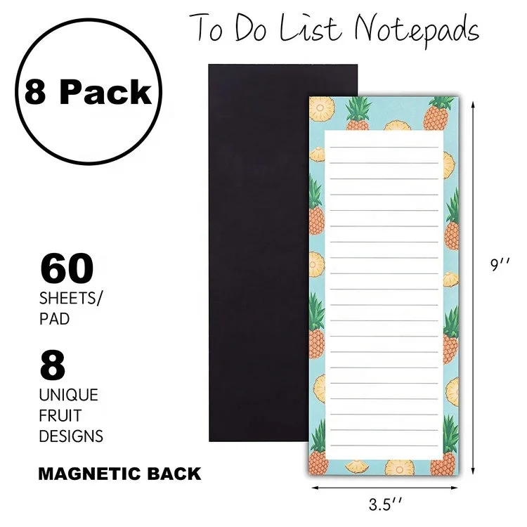 custom made magnetic shopping list pad for fridge