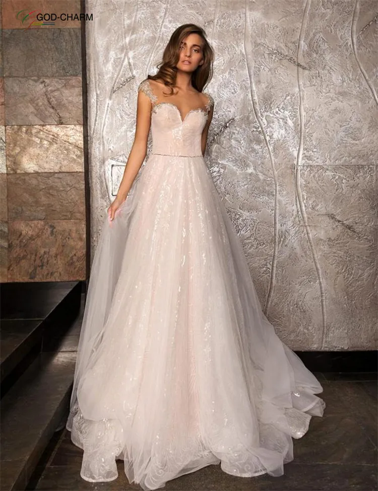 S-86970345  Wholesale A-line Beading Backless Wedding Dress 2019 Bridal Dress Wedding