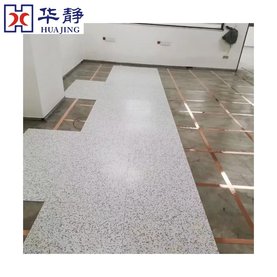 Jiangsu huajing ESD 600*600mm 2mm 3mm ESD Antistatic conductive pvc vinyl flooring tile
