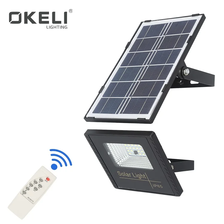 
OKELI High Brightness Waterproof IP66 Aluminum 10w Outdoor Garden Stadium Solar LED Flood Light 