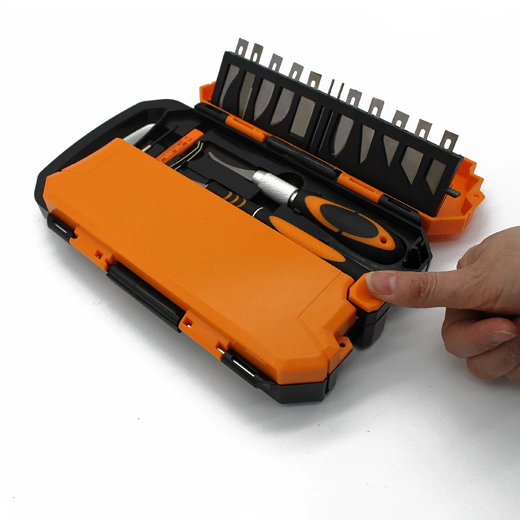 Sharp Blade Premium 37pcs carbon steel blade DIY Engraving Art Craft wood Chisel carving tools knife kit sets