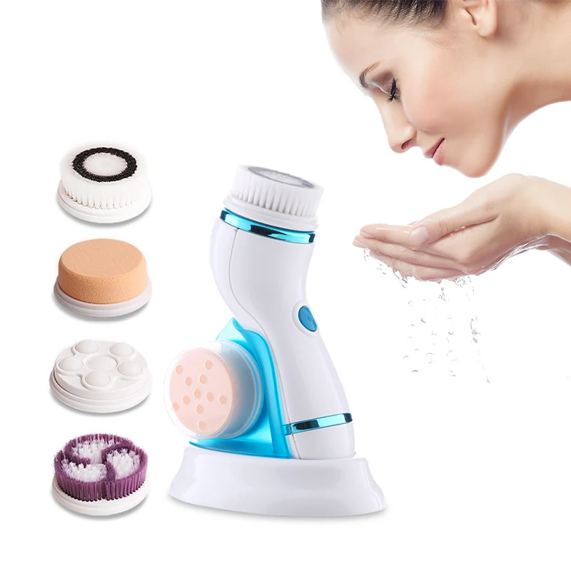Electronic face facial cleansing brush spa skin massage electric rotating cleaning brush