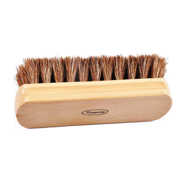 Horsehair Shoes Polish Brushes Leather Shoes Boots Care Wooden Shoe Brush