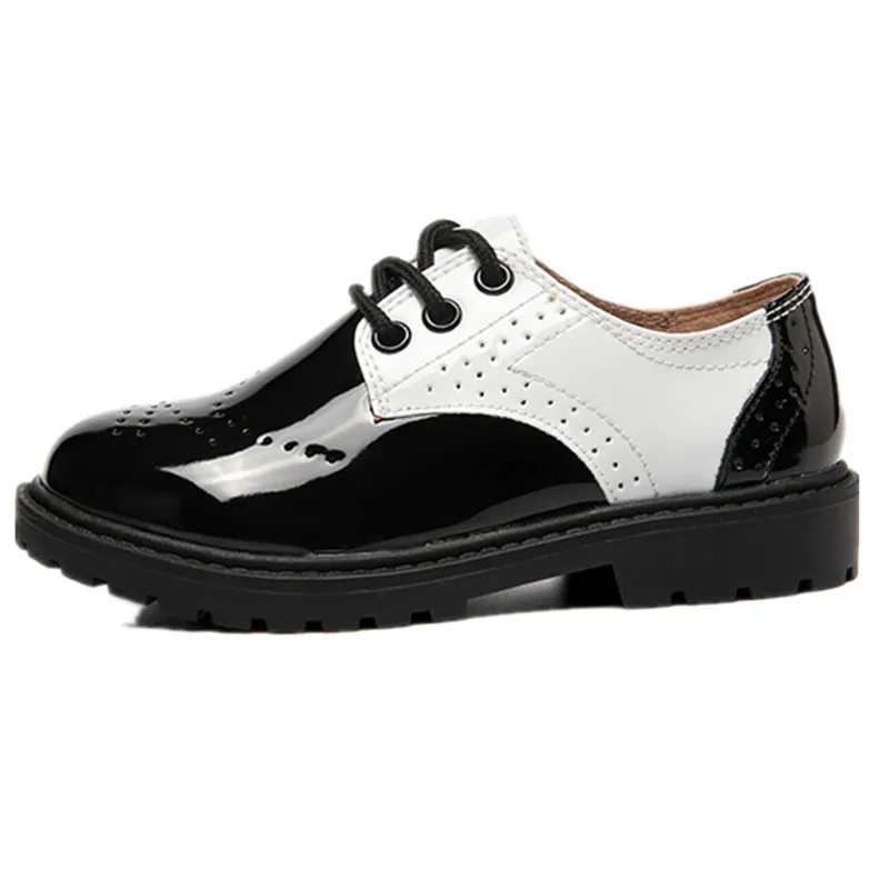 Черная обувь для мальчиков, детский Британский костюм для средней школы, Классическая обувь на весну и осень, детская Студенческая лакированная кожа 65496498
