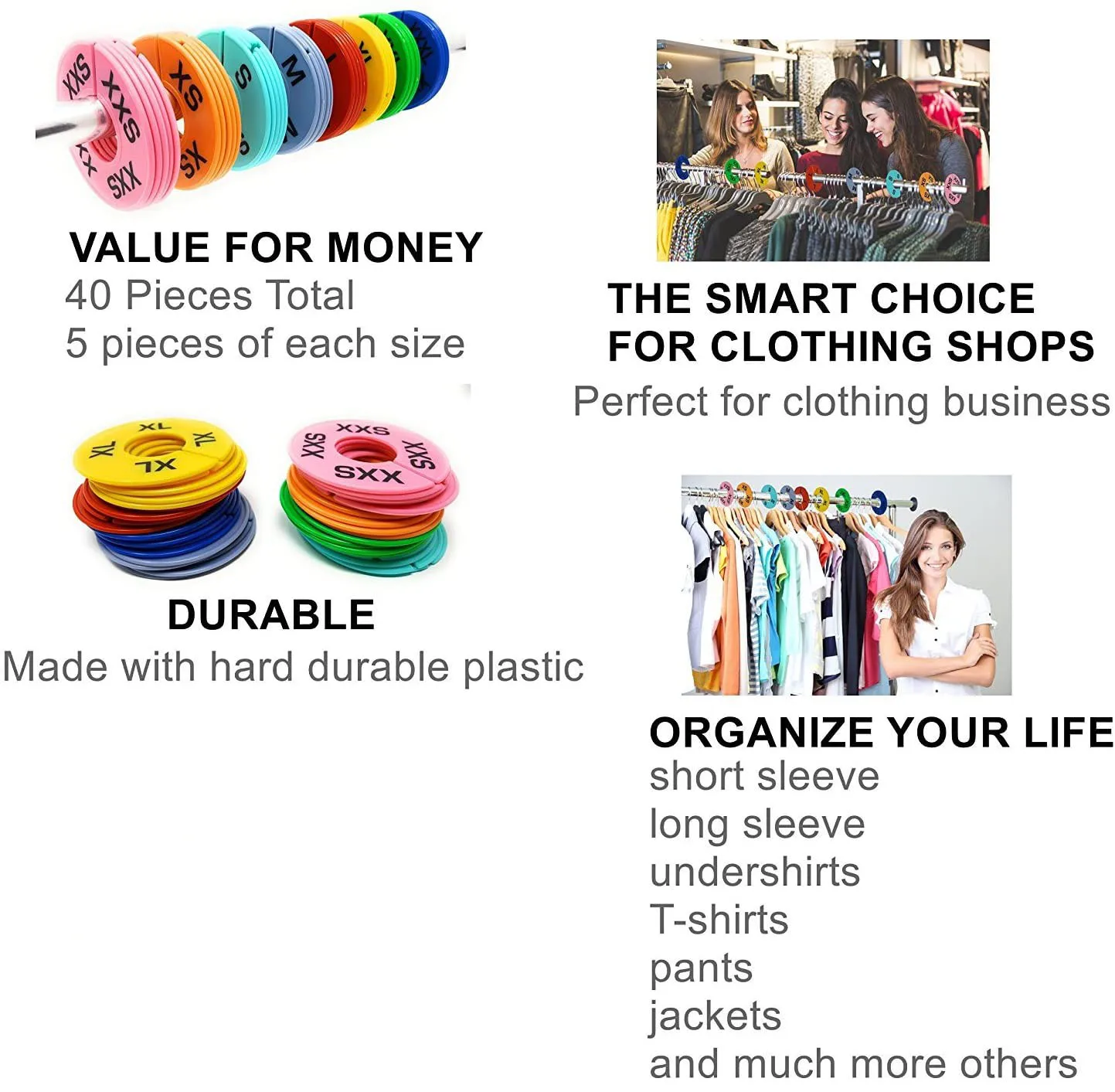 Colorful  Size Divider Tray Plain Organizer Clothing Store Clothes Divider