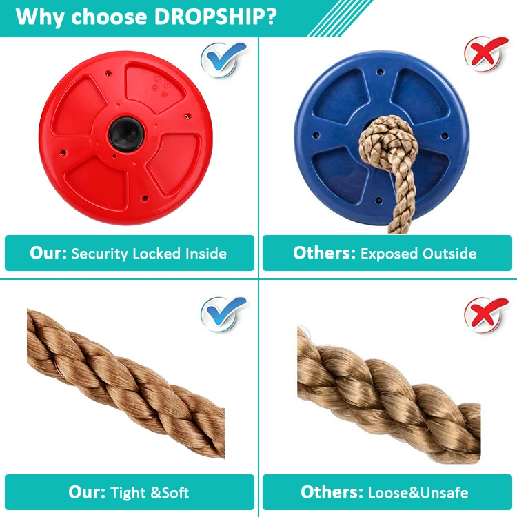 Wholesale cheap outdoor children plastic disk round monkey swing kids single swing