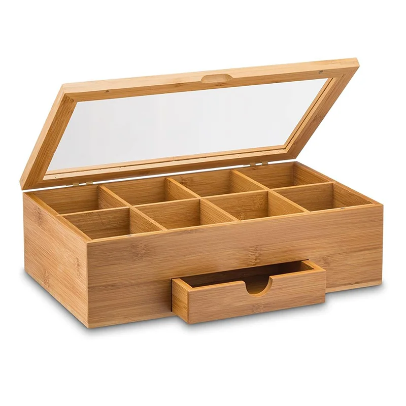 8 compartments 1 drawer Brushes teabag, Eyeshadow, Lotions, Lipstick, Nail Polish Makeup Desk Cosmetic Storage Box Organizer